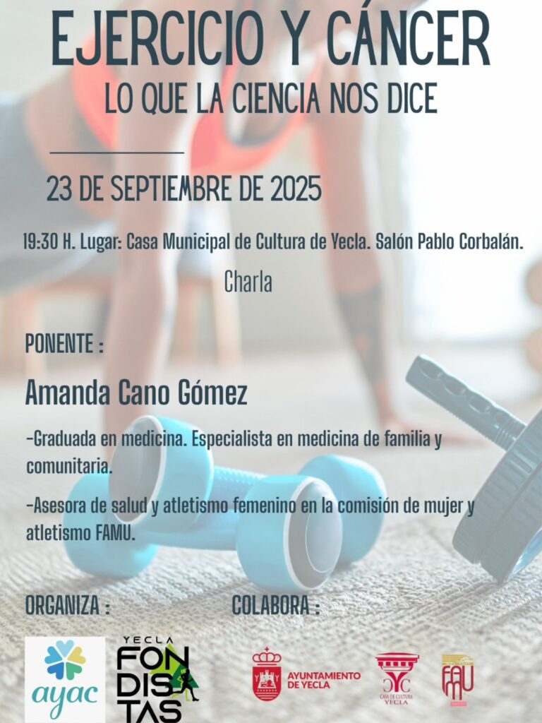 Cartel ejercicio y cáncer