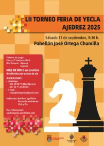 Cartel torneo Feria de Yecla Ajedrez 2025