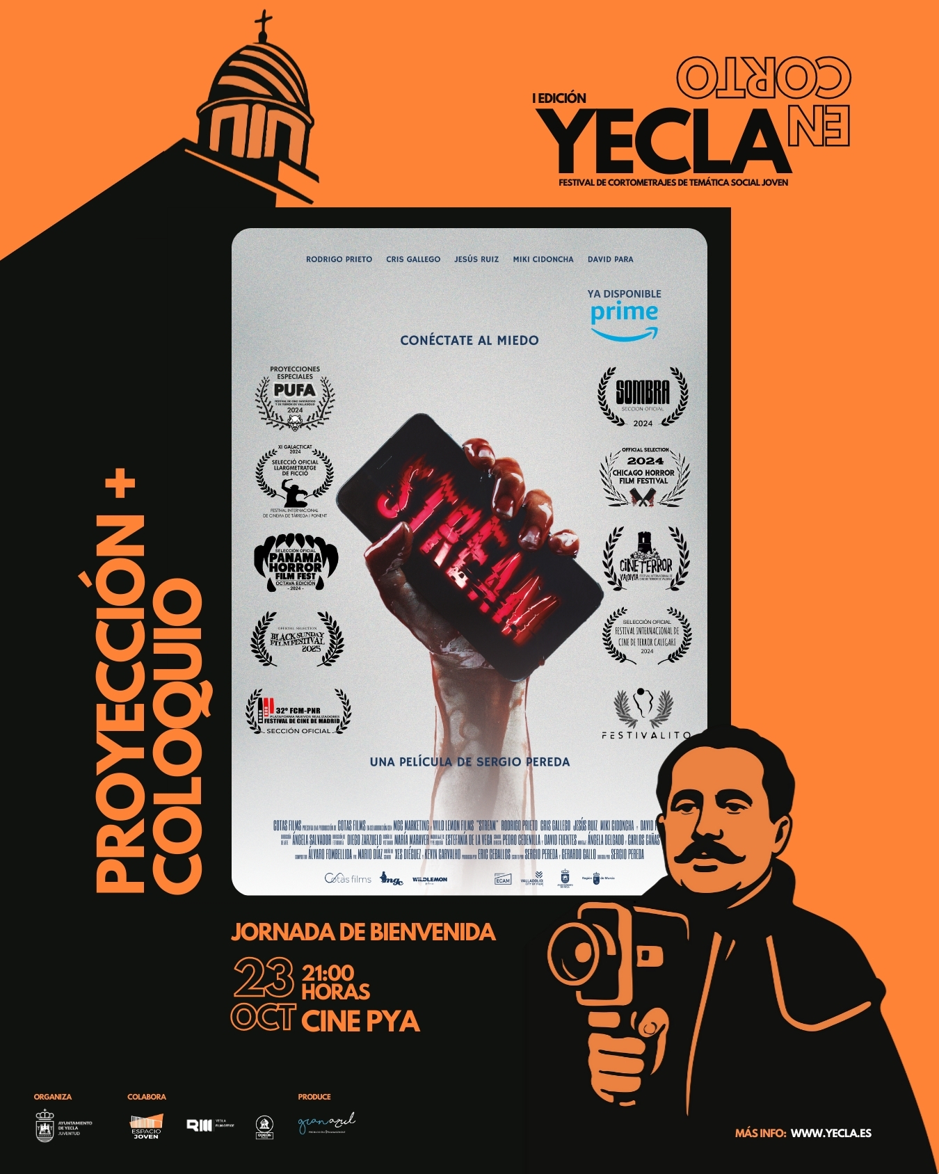 Proyeccion Stream PYA 23 oct Yecla en Corto
