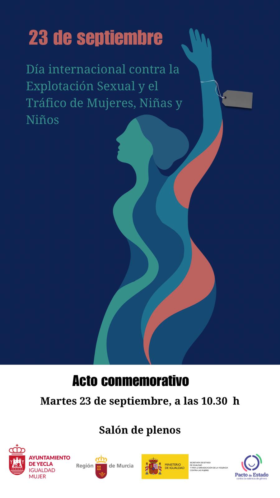 cartel acto trata mujeres y niños