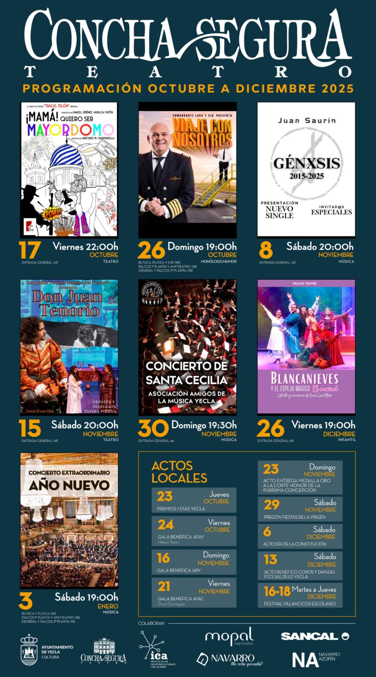 Cartel Programación Teatro octubre diciembre 2025_imagen redi.