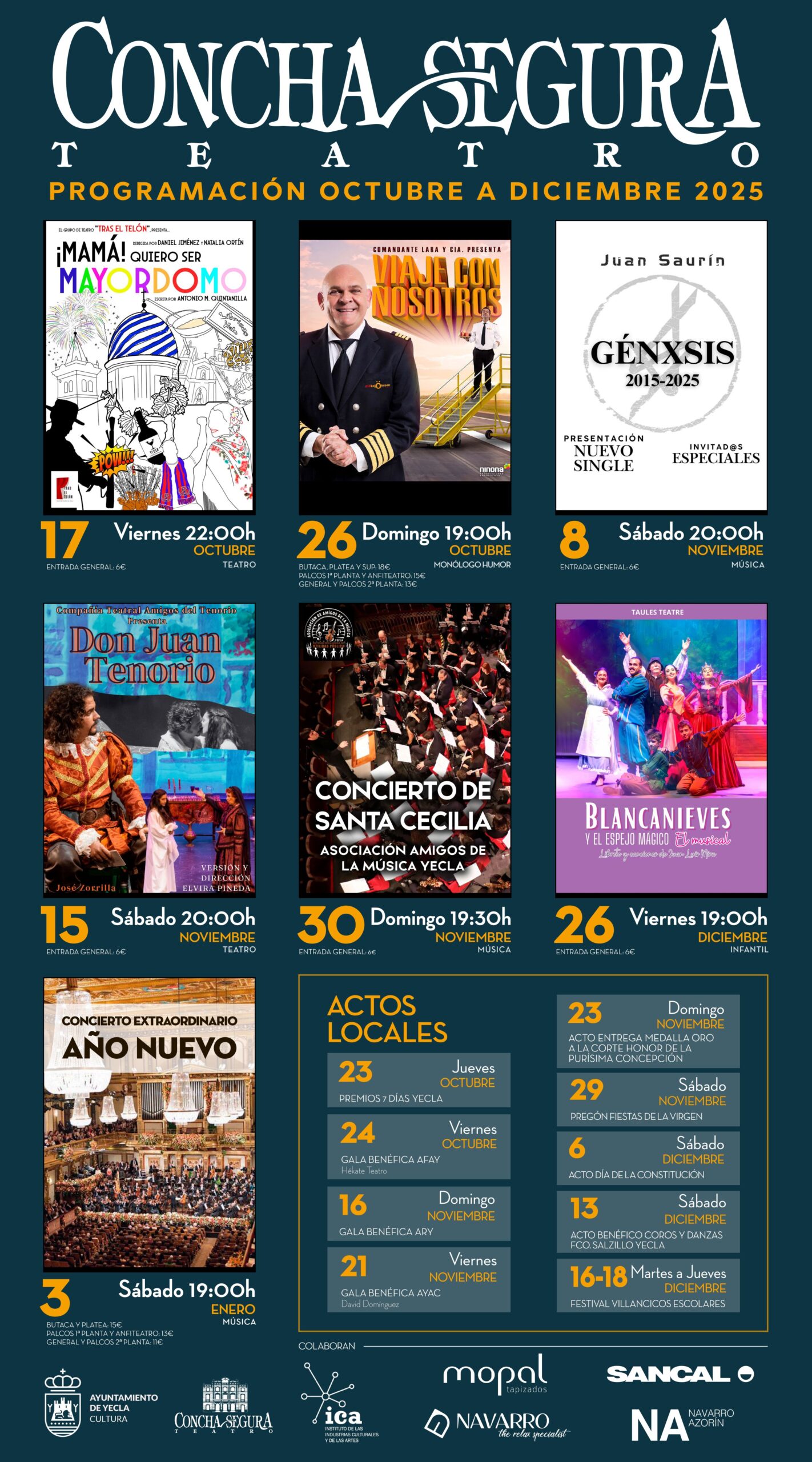 Cartel Programación Teatro octubre diciembre 2025_imagen redi.