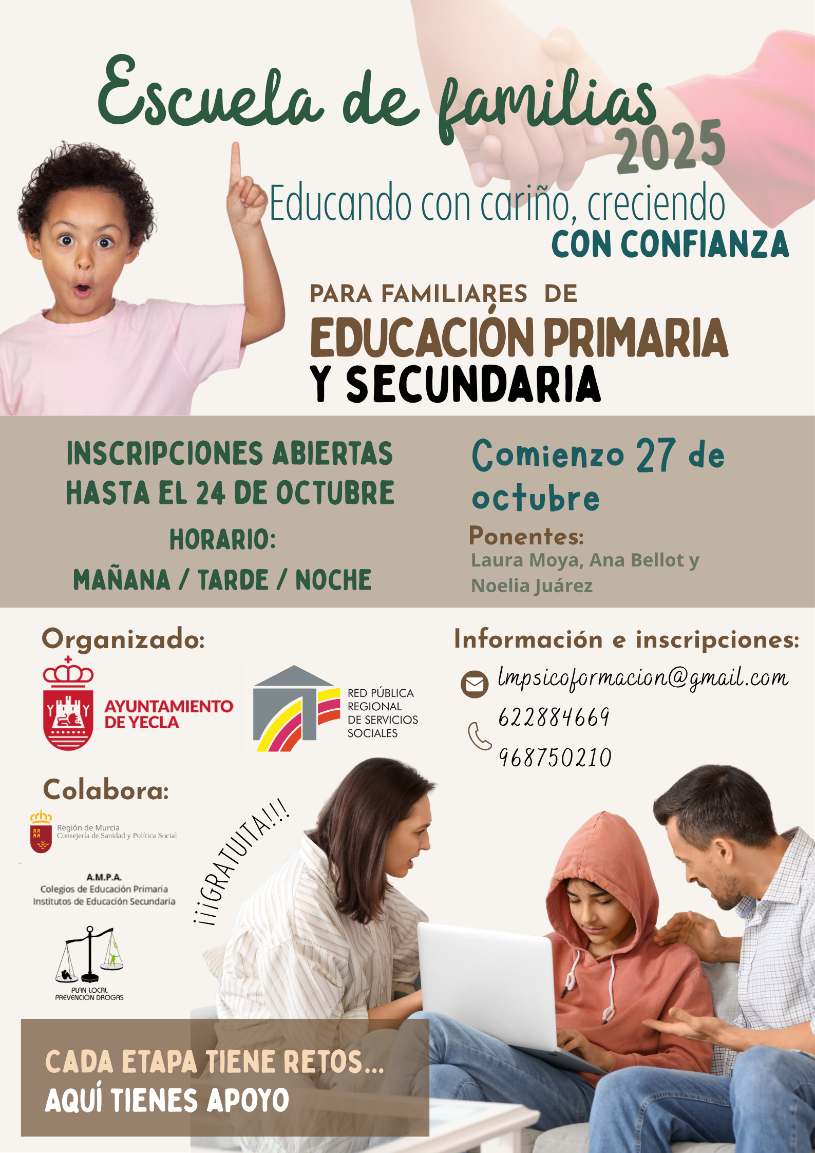 cartel Escuelas de familias