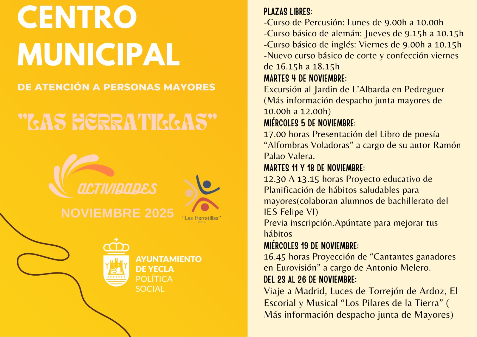 ACTIVIDADES NOVEMBRE Mayores Herratillas 2025